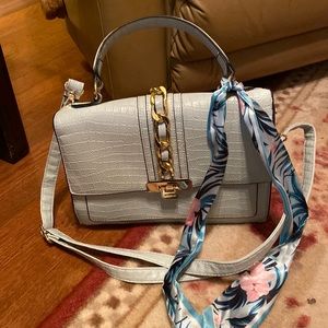 Pretty Baby blue purse with scarf. Bundle and save $